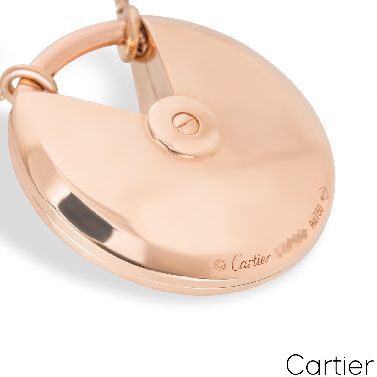Cartier Rose Gold Malachite & Diamond Amulette De Cartier Necklace